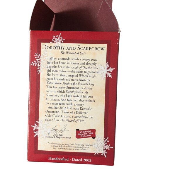 Wizard of Oz Hallmark Keepsake Ornament Dorothy and Scarecrow 2002 - Picture 5 of 8